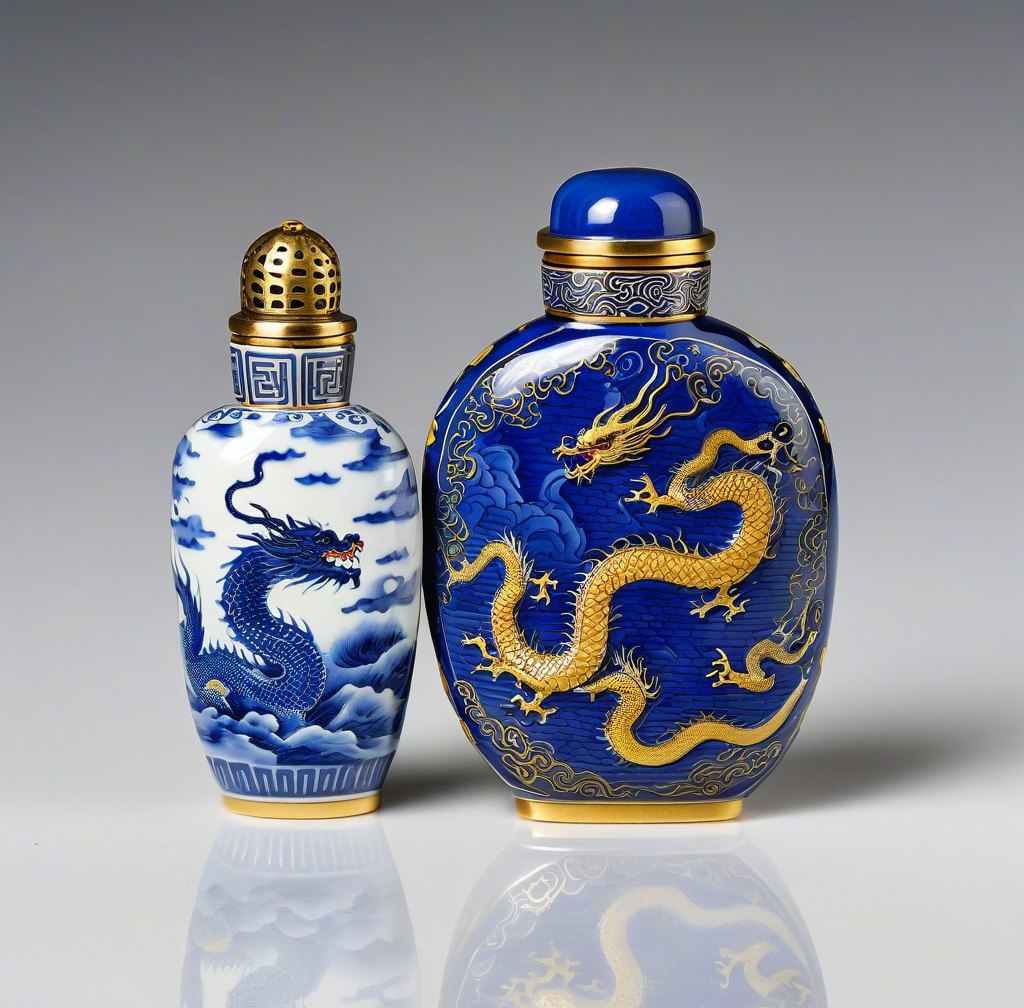 Hand-Painted Chinese Porcelain Snuff Bottle Collection