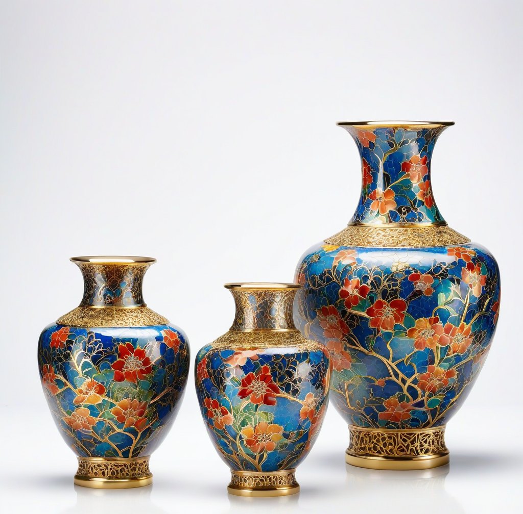 Intricate Cloisonn\ufffd Style Porcelain Vase for Living Room Decor