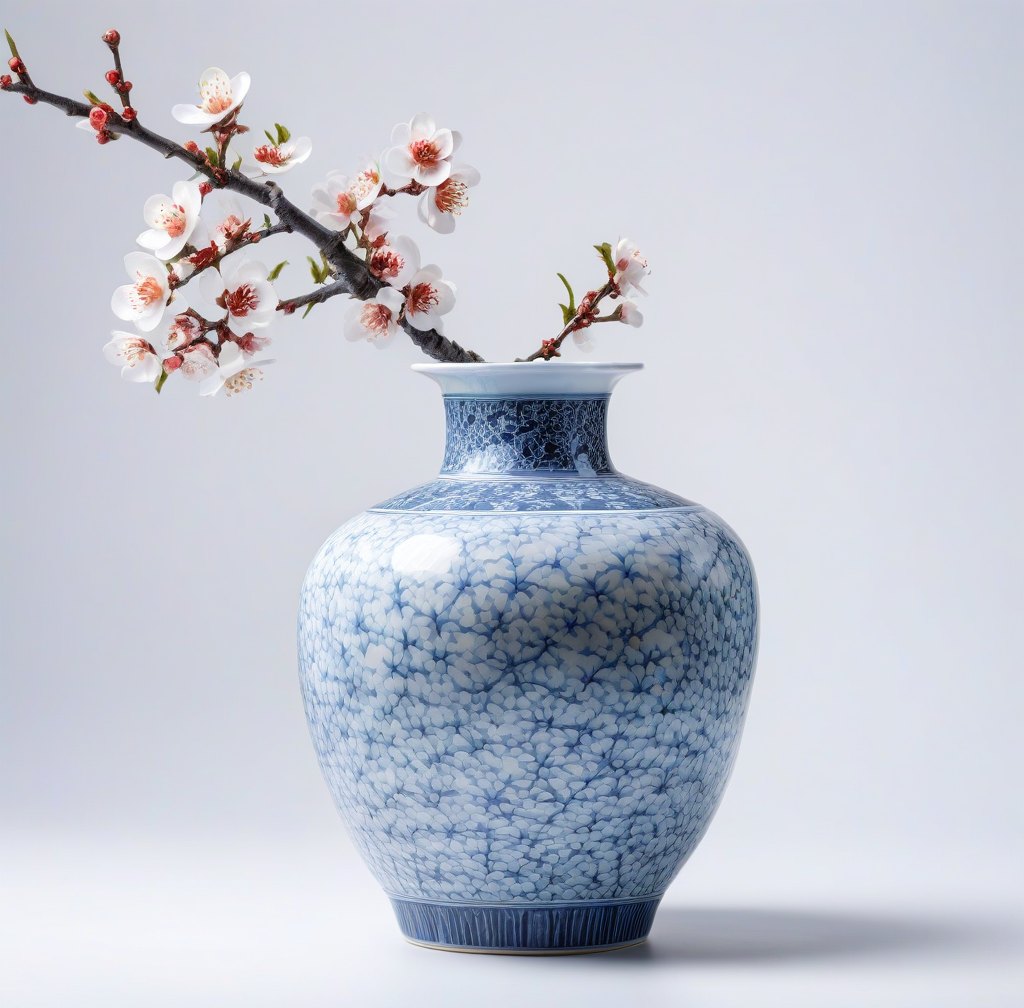 Handcrafted Porcelain Plum Blossom Vase for Modern Home Decor
