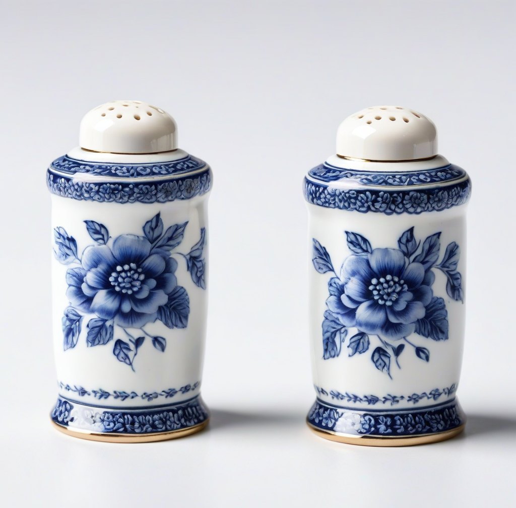 Vintage Style Porcelain Salt and Pepper Shakers Pair