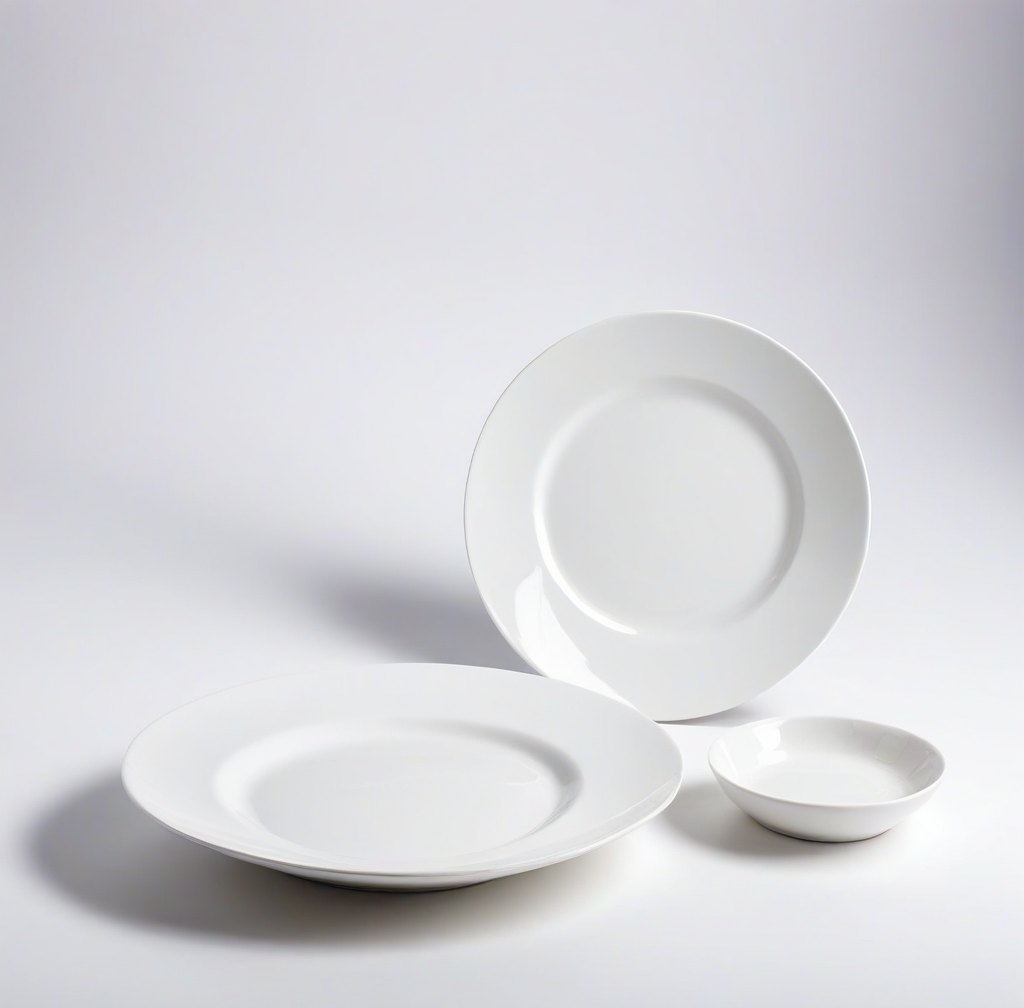 Elegant White Porcelain Dessert Plates Set for Fine Dining