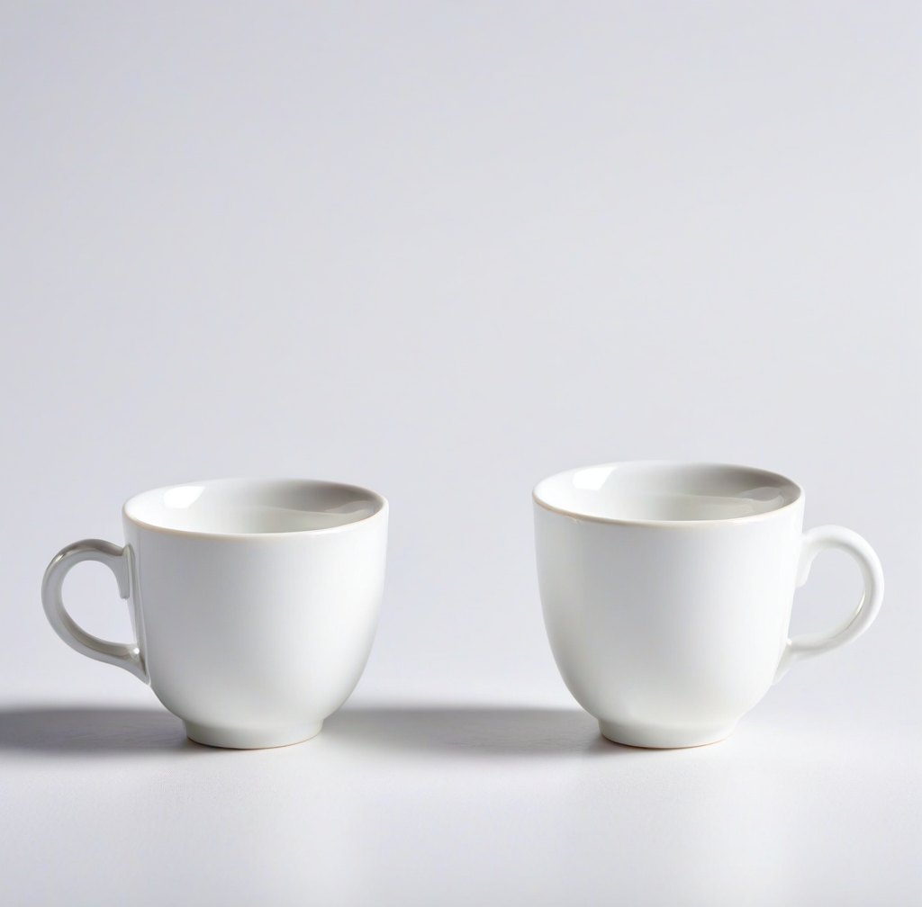 Pair of Delicate Porcelain Espresso Cups for Fine Coffee Enjoyment