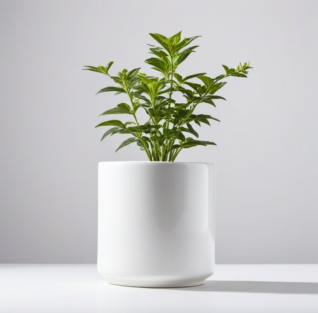 Handmade White Porcelain Plant Pot for Indoor Garden Decor
