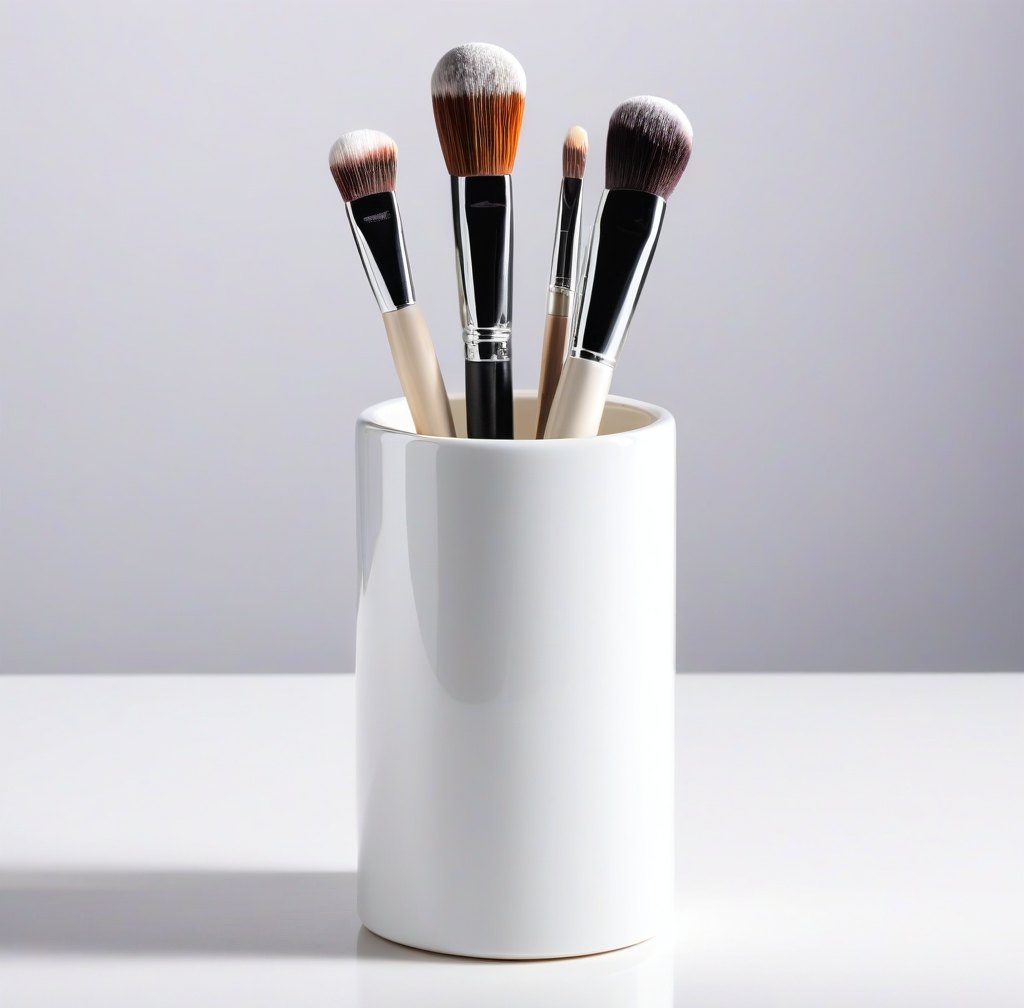 Stylish Porcelain Makeup Brush Holder for Vanity Organization