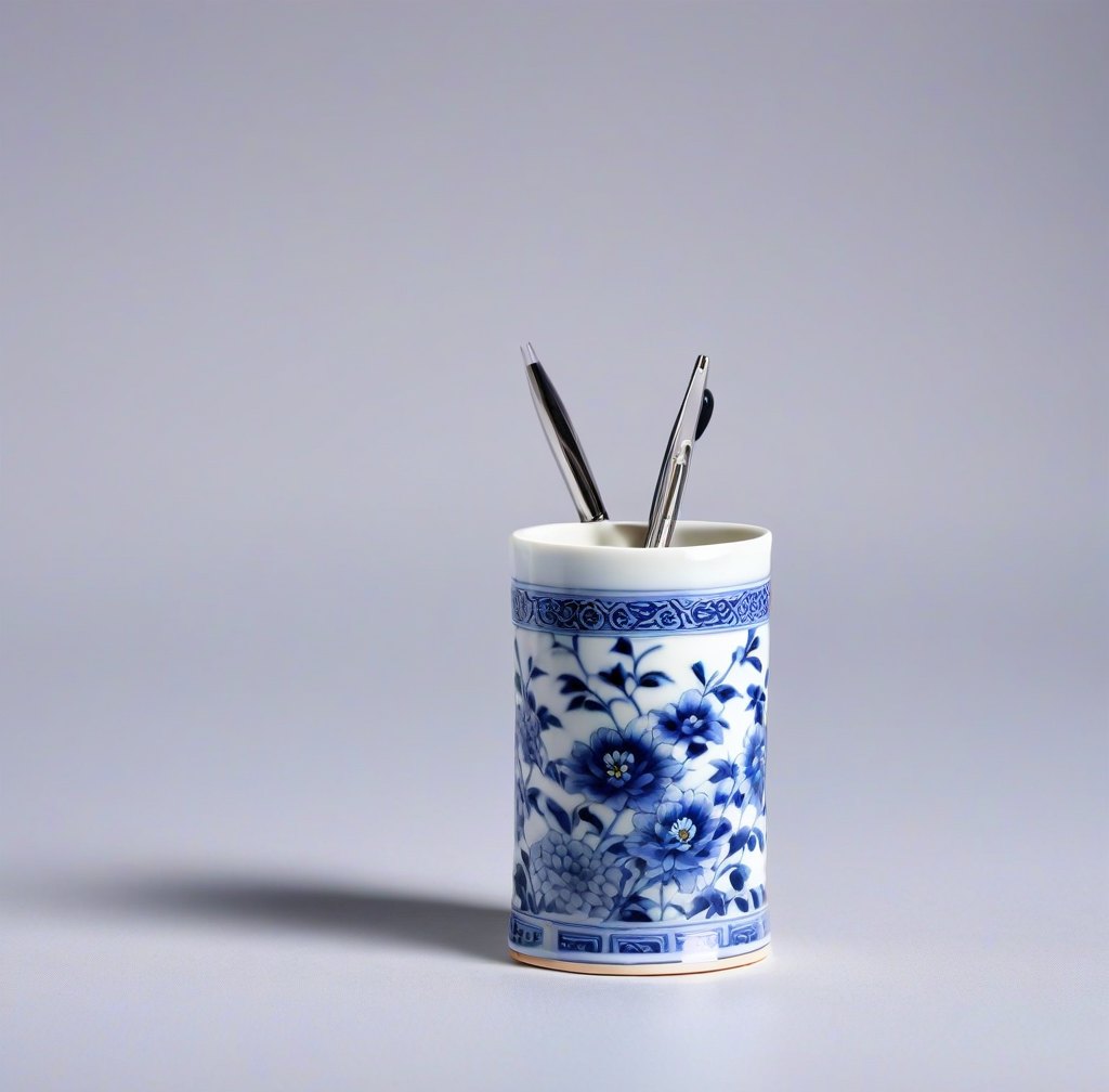 Elegant Porcelain Pen Holder for Desk Organization