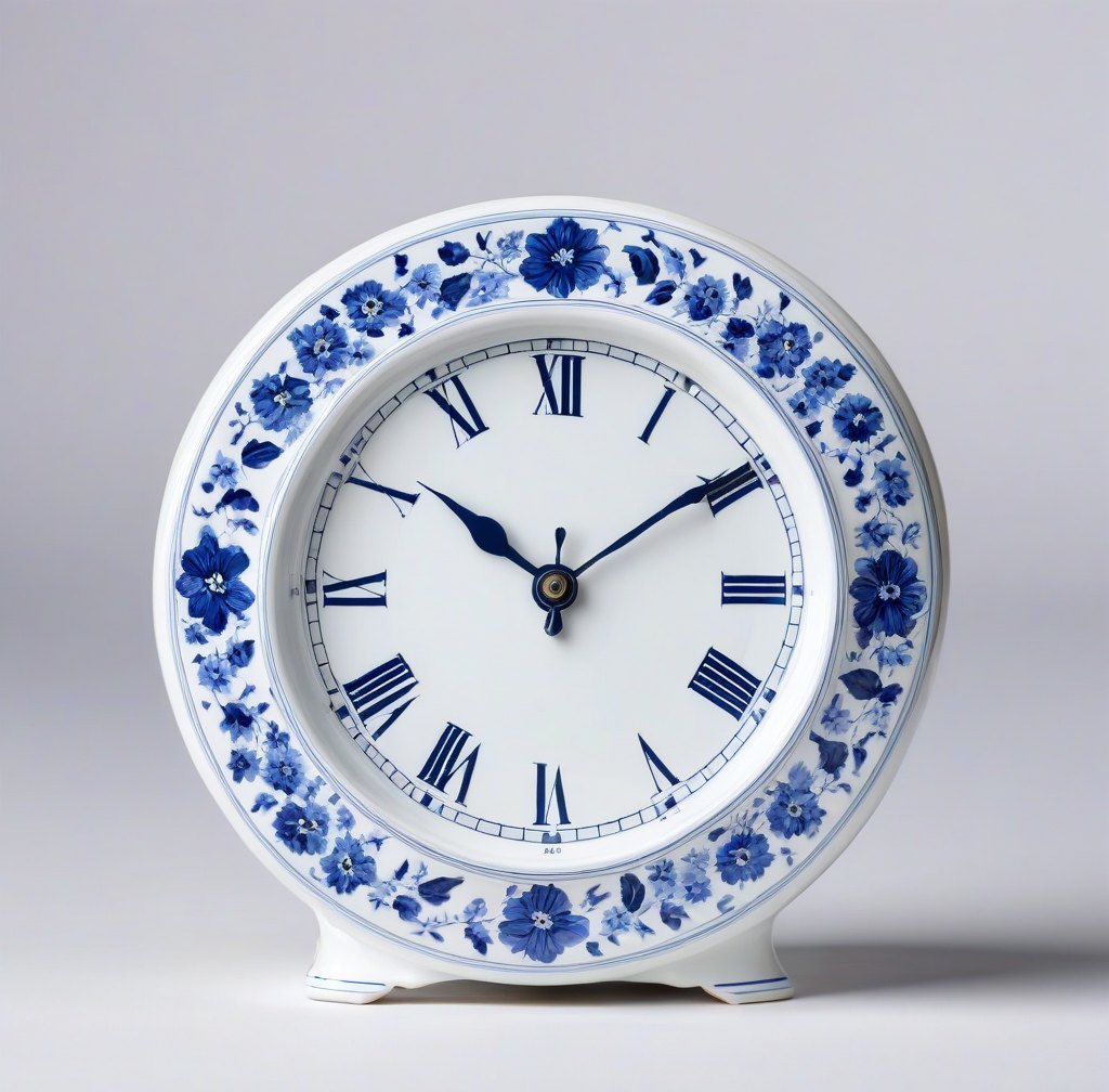 Classic Porcelain Table Clock for Living Room