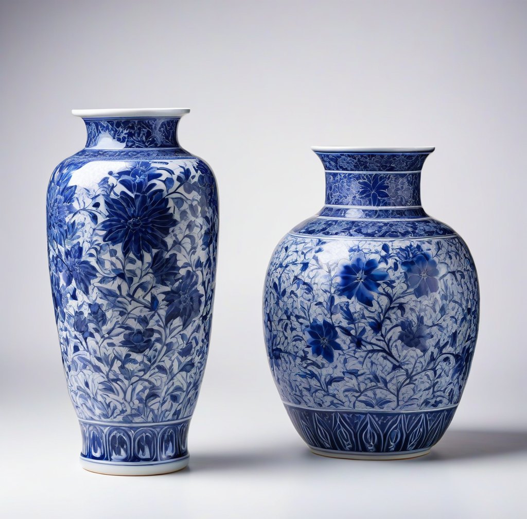 Blue and White Porcelain Vase for Home Decoration